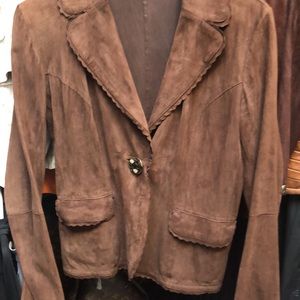 Leather brown jacket size medium